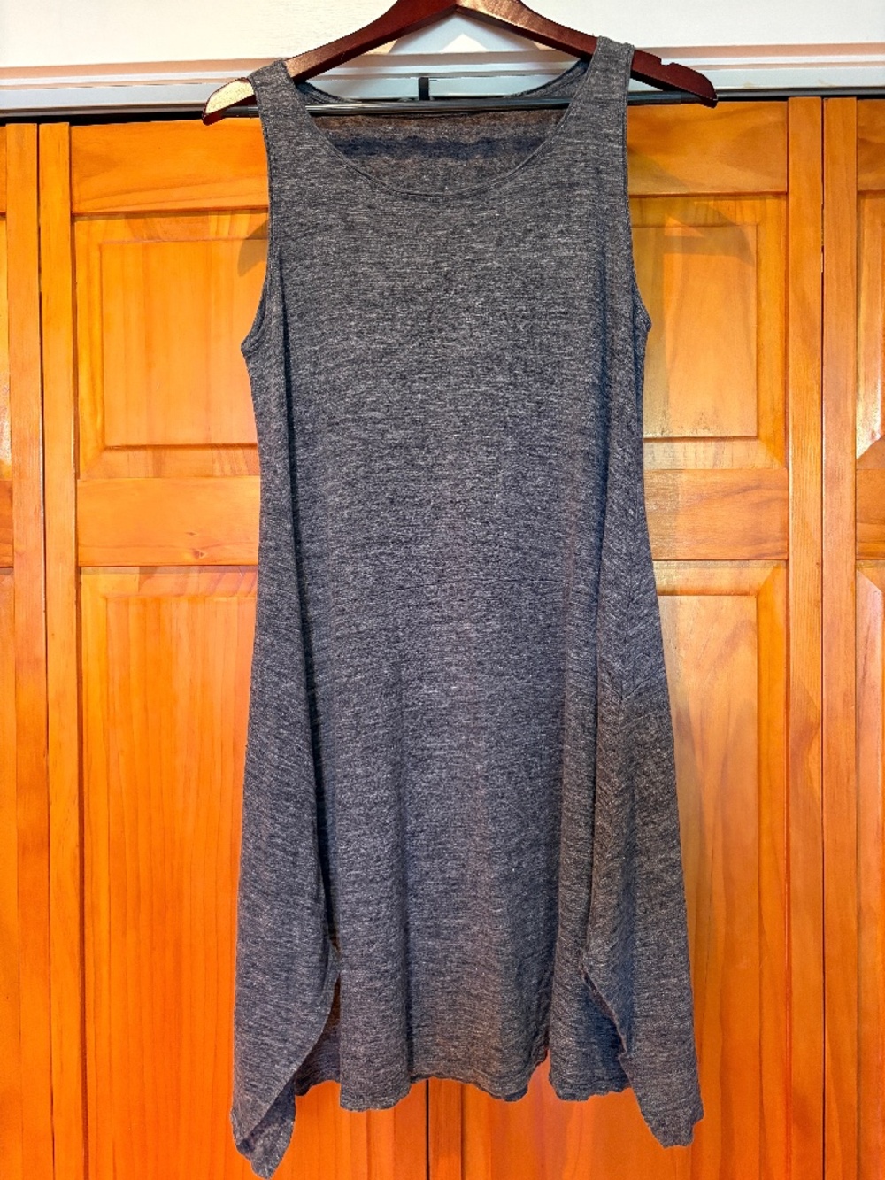 Eileen Fisher 100% Organic Linen Heathered Gray Dress Possible Medium Sleeveless